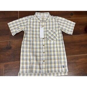 Well Dressed Wolf Boys Size 12 Yellow Plaid Button Down Shirt, NWT!